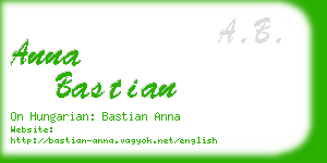 anna bastian business card